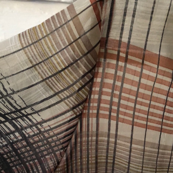 (NWOT) Karen Zambos plaid chiffon tie blouse SM - Picture 5 of 7